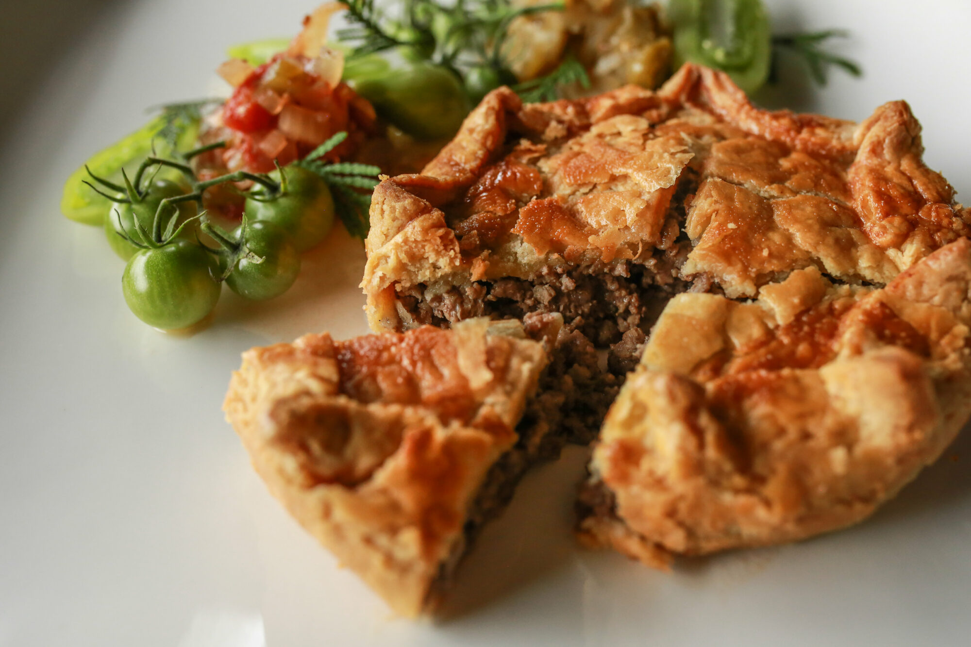 Bison Tourtiere with Green Tomato Ketchup